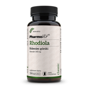 RHODIOLA - RÓŻENIEC GÓRSKI EKSTRAKT (140 mg) BEZGLUTENOWY 90 KAPSUŁEK - PHARMOVIT (CLASSIC)
