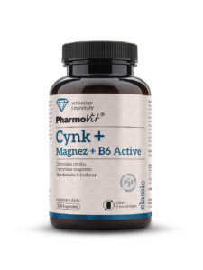 CYNK + MAGNEZ + WITAMINA B6 ACTIVE BEZGLUTENOWY 120 KAPSUŁEK - PHARMOVIT (CLASSIC)
