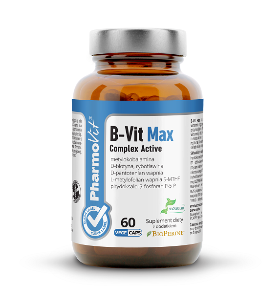 WITAMINA B COMPLEX BEZGLUTENOWA 60 KAPSUŁEK – PHARMOVIT (CLEAN LABEL)