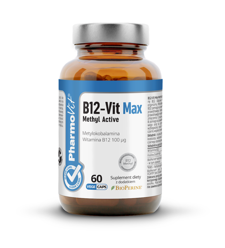 WITAMINA B12 (100 µg) BEZGLUTENOWA 60 KAPSUŁEK – PHARMOVIT (CLEAN LABEL)