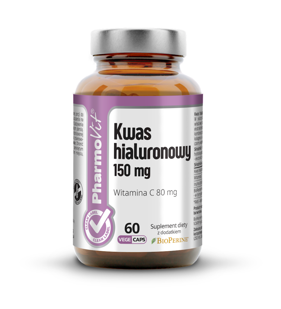 KWAS HIALURONOWY (150 mg) BEZGLUTENOWY 60 KAPSUŁEK – PHARMOVIT (CLEAN LABEL)