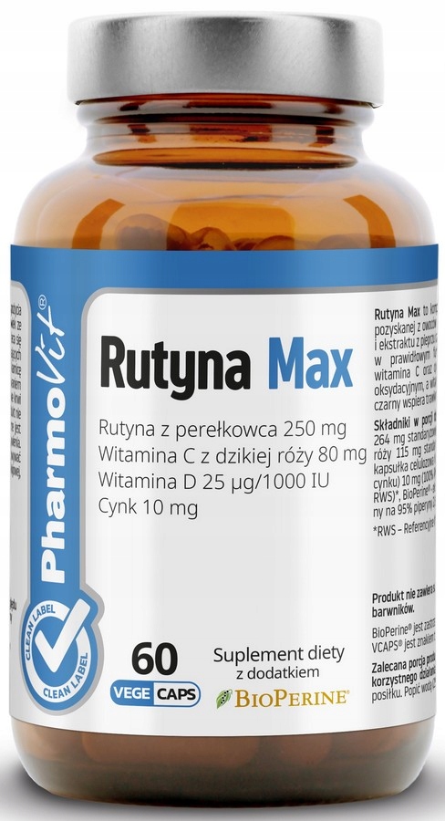 RUTYNA MAX BEZGLUTENOWA 60 KAPSUŁEK – PHARMOVIT (CLEAN LABEL)