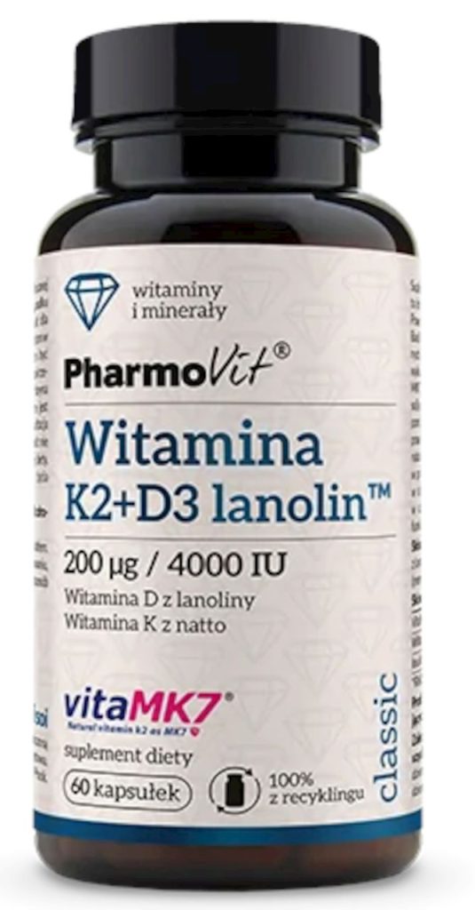 WITAMINA K2 + D3 BEZGLUTENOWA 60 KAPSUŁEK – PHARMOVIT (CLASSIC)