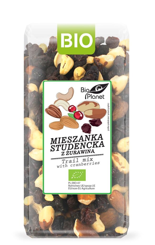 MIESZANKA STUDENCKA Z ŻURAWINĄ BIO 400 g – BIO PLANET