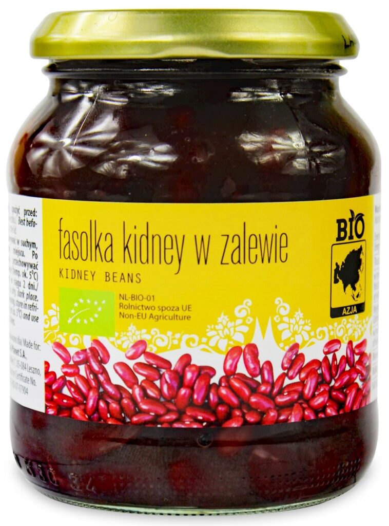 FASOLKA CZERWONA KIDNEY W ZALEWIE BIO 360 g (240 g) (SŁOIK) – BIO PLANET