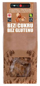 CIASTKA OWSIANE Z ORZECHAMI LASKOWYMI BEZ DODATKU CUKRÓW BEZGLUTENOWE 150 g - PURE&GOOD