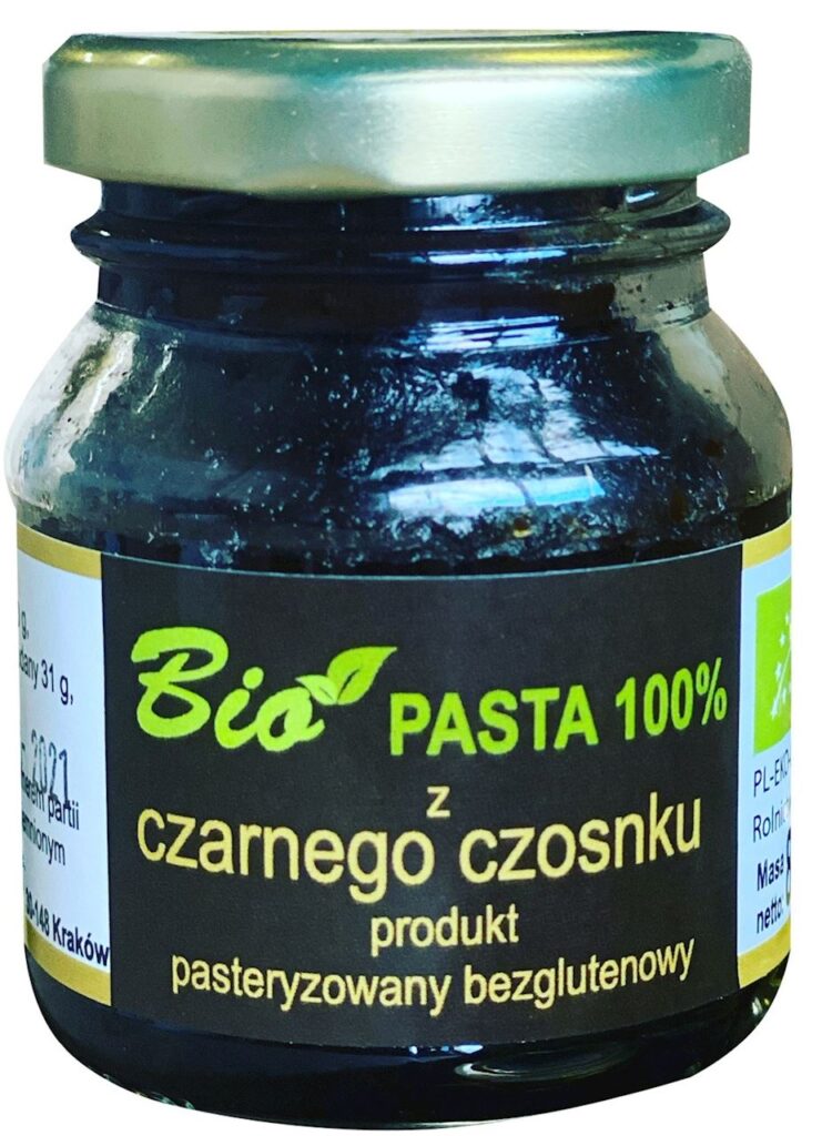 PASTA Z CZARNEGO CZOSNKU BEZGLUTENOWA BIO 80 g – PRZETWORY Z NATURY