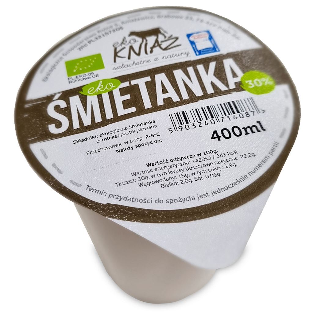 ŚMIETANKA 30 % BIO 400 ml – EKO KNIAŹ (NA ZAMÓWIENIE)