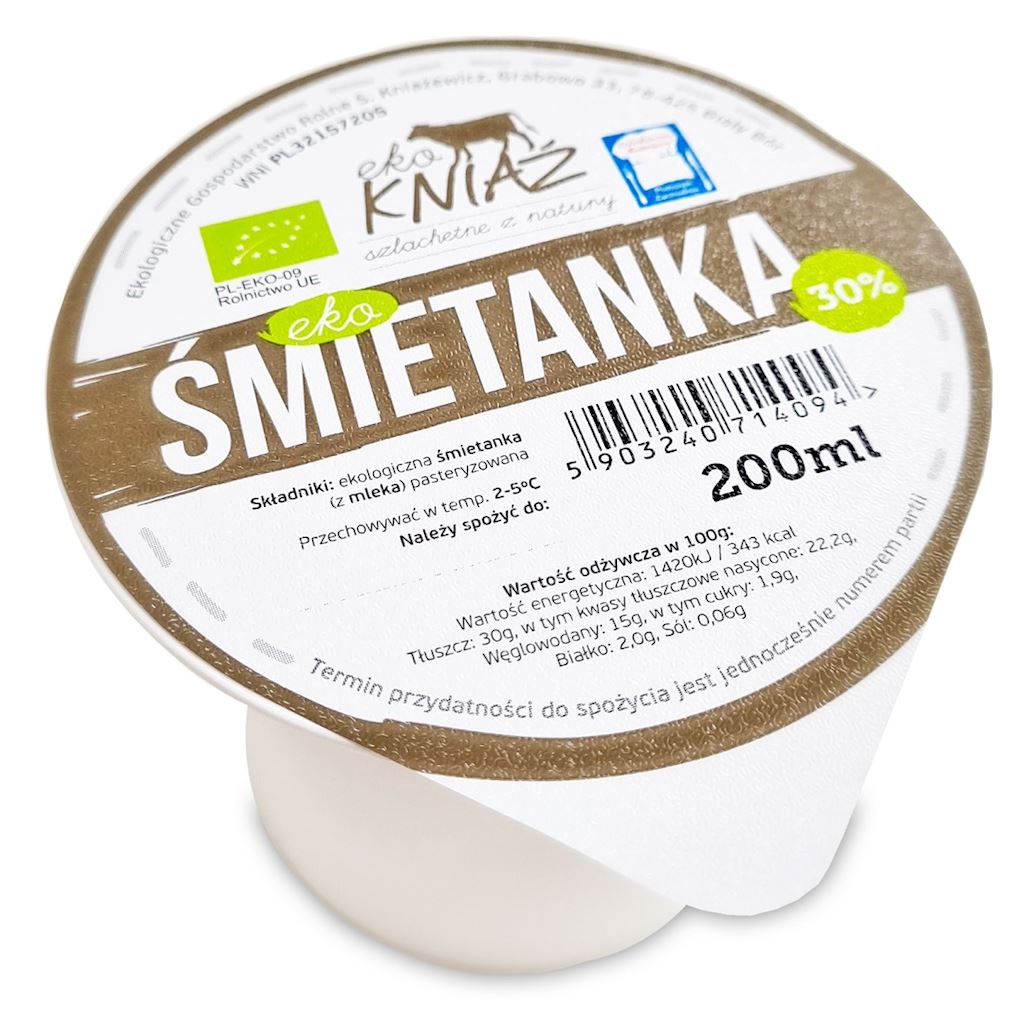 ŚMIETANKA 30 % BIO 200 ml – EKO KNIAŹ (NA ZAMÓWIENIE)