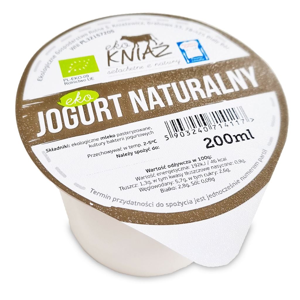 JOGURT NATURALNY 1,3 % BIO 200 ml – EKO KNIAŹ (NA ZAMÓWIENIE)
