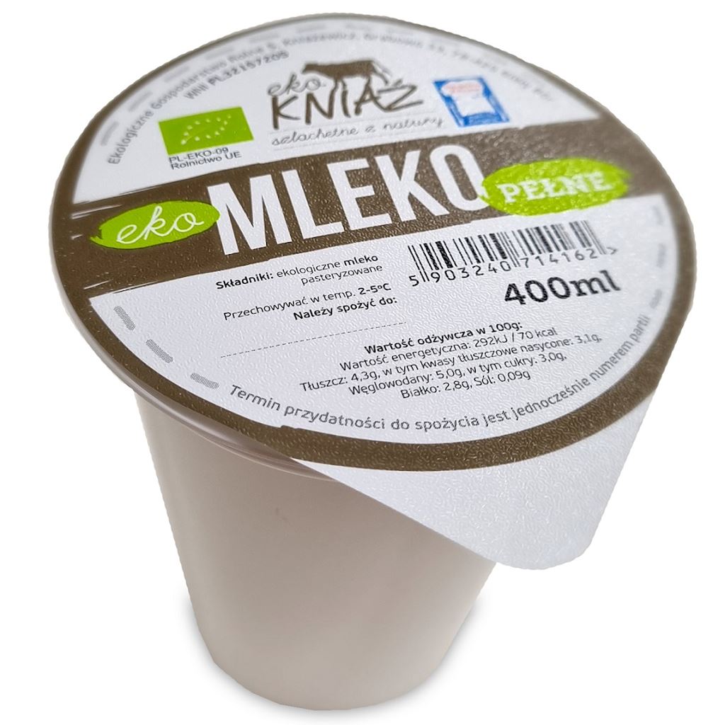 MLEKO PEŁNE ŚWIEŻE BIO 400 ml – EKO KNIAŹ (NA ZAMÓWIENIE)
