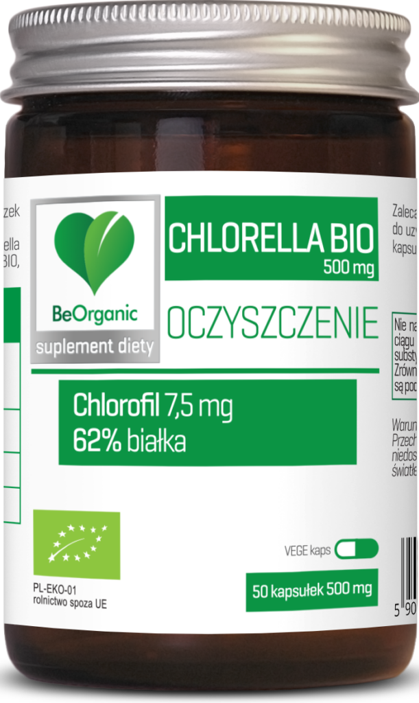 CHLORELLA BIO (500 mg) 50 KAPSUŁEK – BE ORGANIC