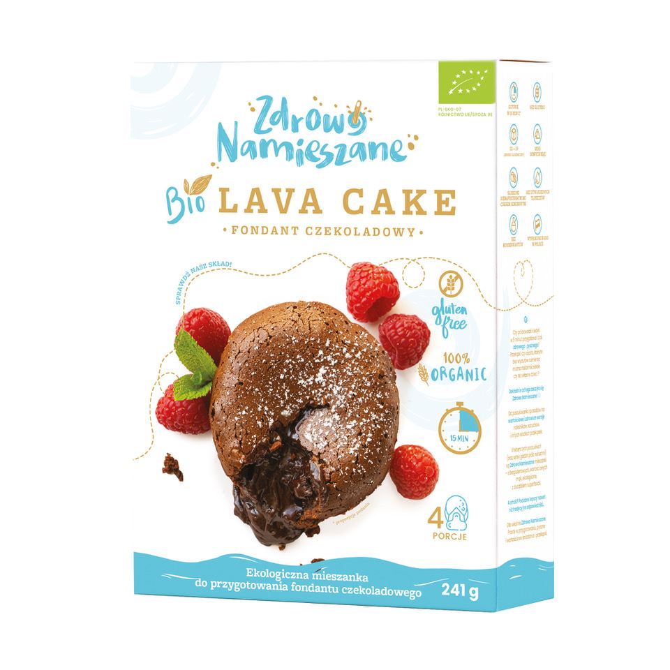 MIESZANKA NA CIASTO FONDANT CZEKOLADOWY (LAVA CAKE) BEZGLUTENOWA BIO 241 g – ZDROWO NAMIESZANE