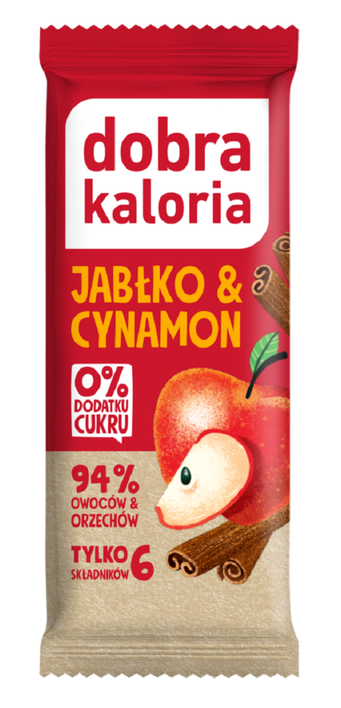 BATON DAKTYLOWY JABŁKO & CYNAMON BEZ DODATKU CUKRÓW 35 g –  DOBRA KALORIA