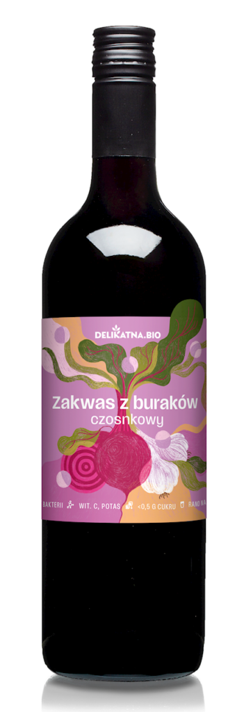 ZAKWAS Z BURAKÓW CZOSNKOWY BIO 700 ml – DELIKATNA