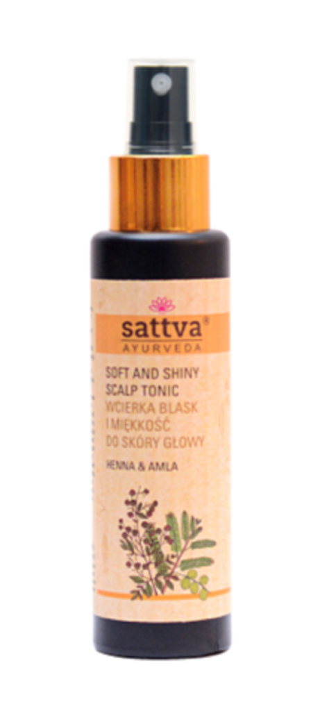 WCIERKA DO SKÓRY GŁOWY BLASK I MIĘKKOŚĆ HENNA I AMLA 100 ml – SATTVA