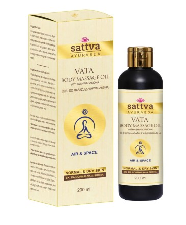 OLEJ DO MASAŻU RELAKSUJĄCY Z ASHWAGANDHĄ 200 ml – SATTVA (AYURVEDA)
