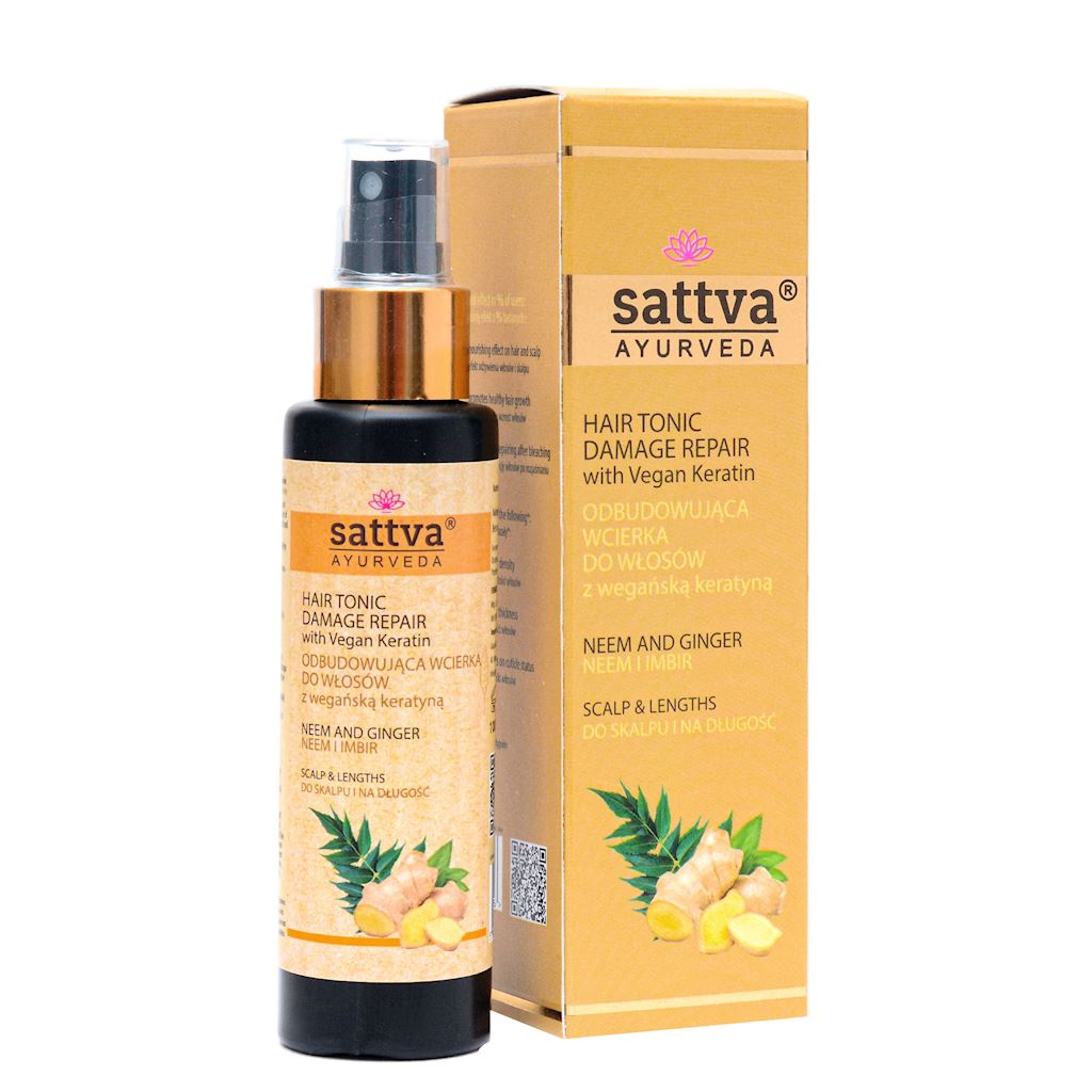 WCIERKA DO SKÓRY GŁOWY ODBUDOWUJĄCA NEEM & IMBIR 100 ml – SATTVA (AYURVEDA)