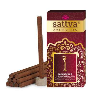 KADZIDEŁKA INDYJSKIE SŁUPKOWE SANDAŁOWE (10 szt.) 20 g – SATTVA (AYURVEDA)