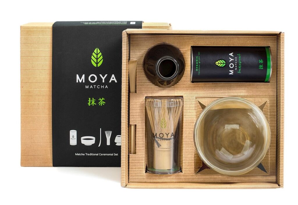 ZESTAW CEREMONIALNY DO MATCHY ZE SZKLANĄ CZARKĄ – MOYA MATCHA