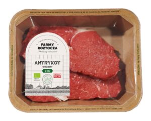 ANTRYKOT WOŁOWY BEZ KOŚCI SUROWY BIO 300 g - FARMY ROZTOCZA (NA ZAMÓWIENIE)