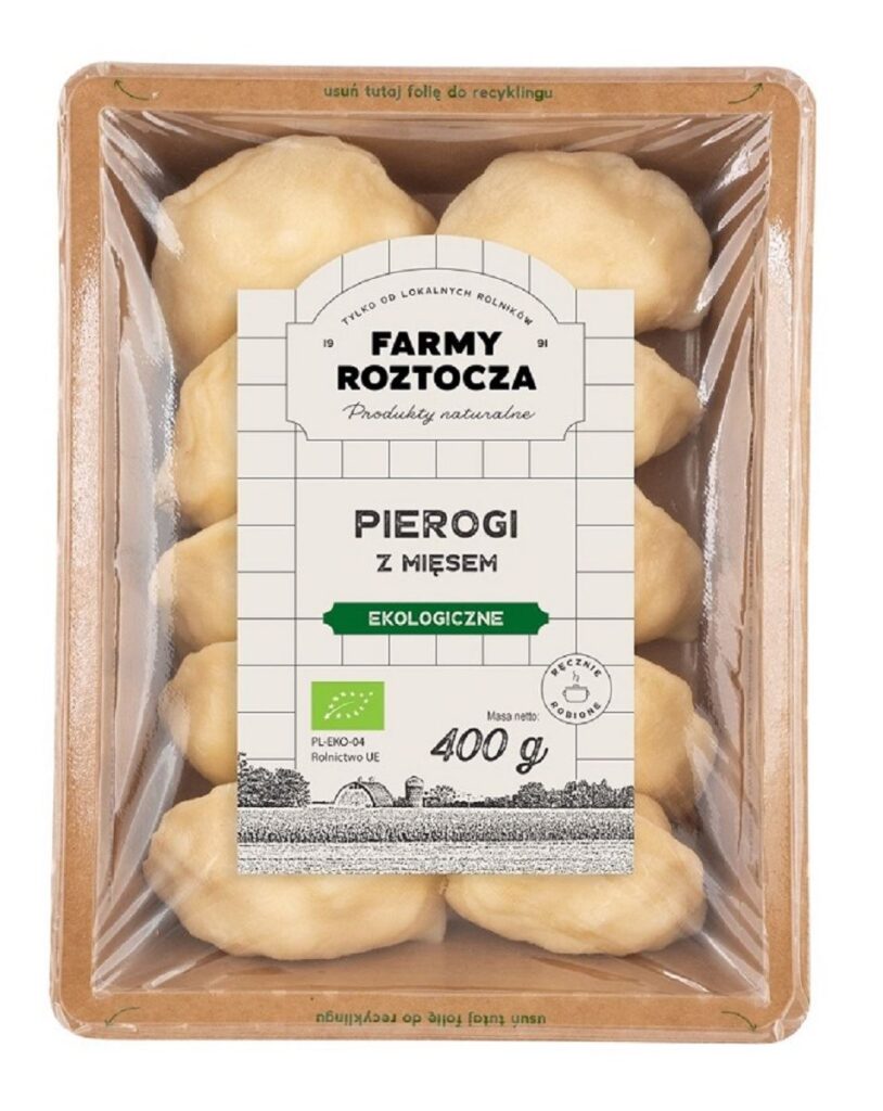 PIEROGI Z MIĘSEM BIO 400 g – FARMY ROZTOCZA (NA ZAMÓWIENIE)