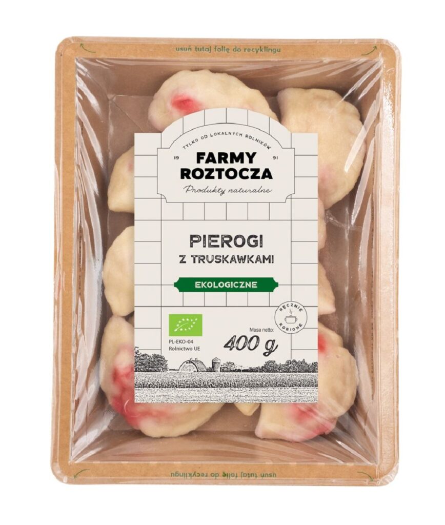 PIEROGI Z TRUSKAWKAMI BIO 400 g – FARMY ROZTOCZA (NA ZAMÓWIENIE)