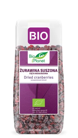 ŻURAWINA SUSZONA CIĘTA NIESŁODZONA BIO 100 g - BIO PLANET