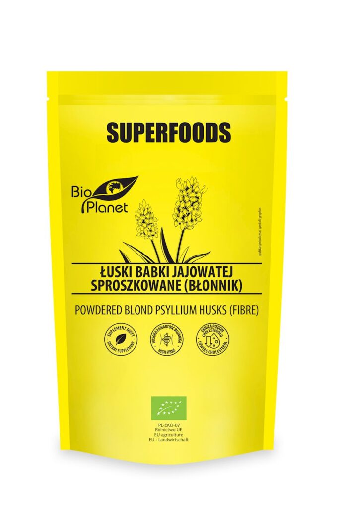 ŁUSKI BABKI JAJOWATEJ SPROSZKOWANE (BŁONNIK) BIO 150 g – BIO PLANET