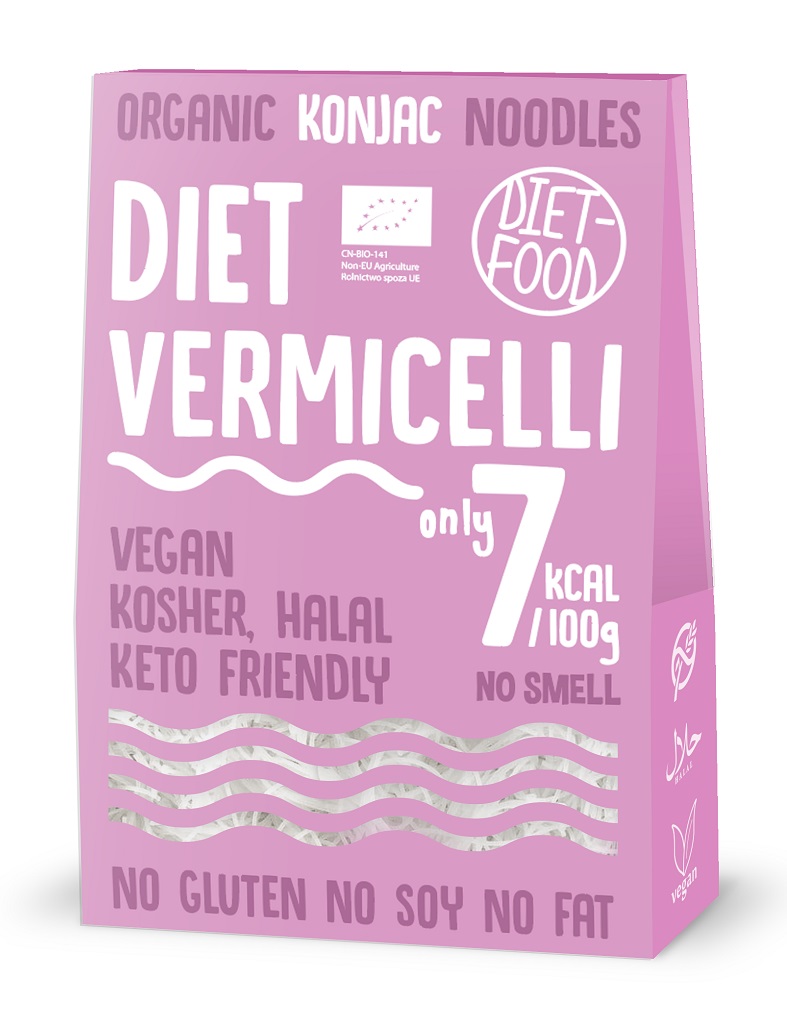 MAKARON (KONJAC) VERMICELLI BEZGLUTENOWY BIO 385 g (300 g) – DIET-FOOD