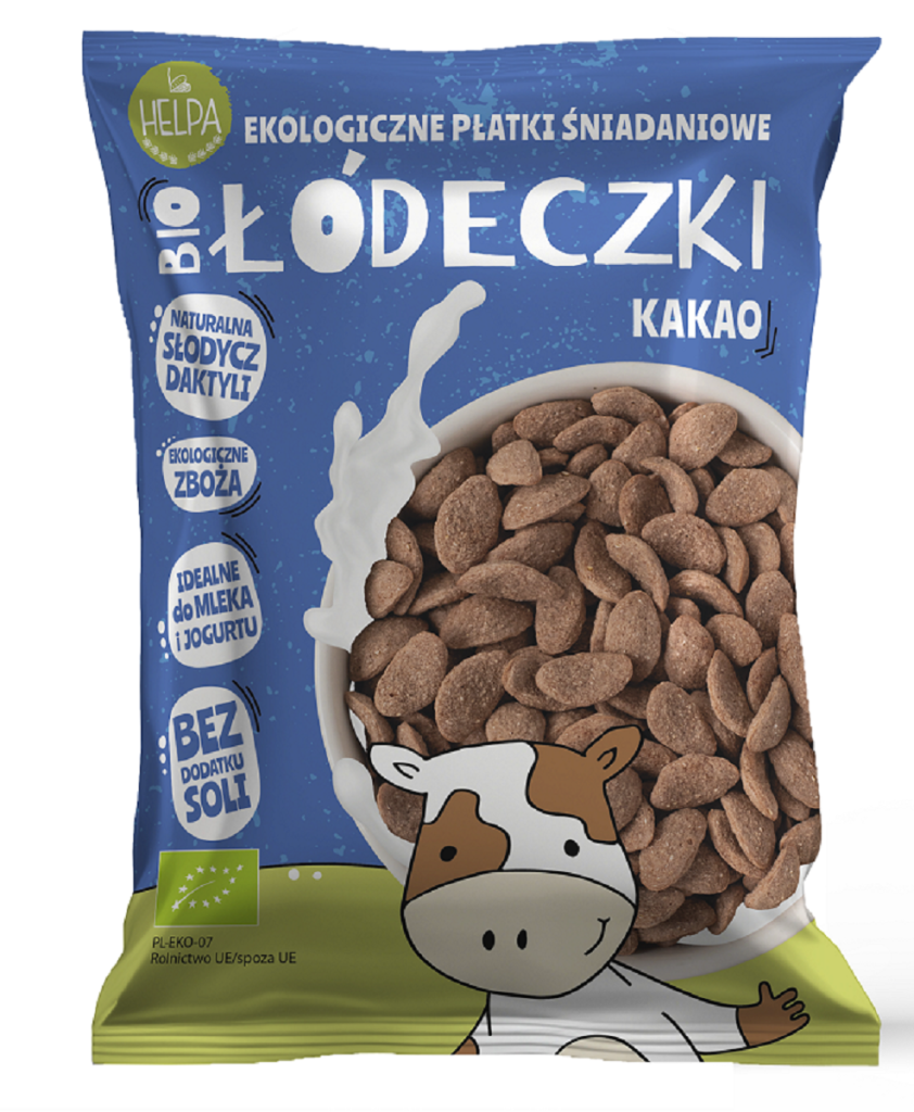 ŁÓDECZKI JAGLANO – ORKISZOWE Z KAKAO BEZ DODATKU CUKRÓW BIO 260 g – HELPA