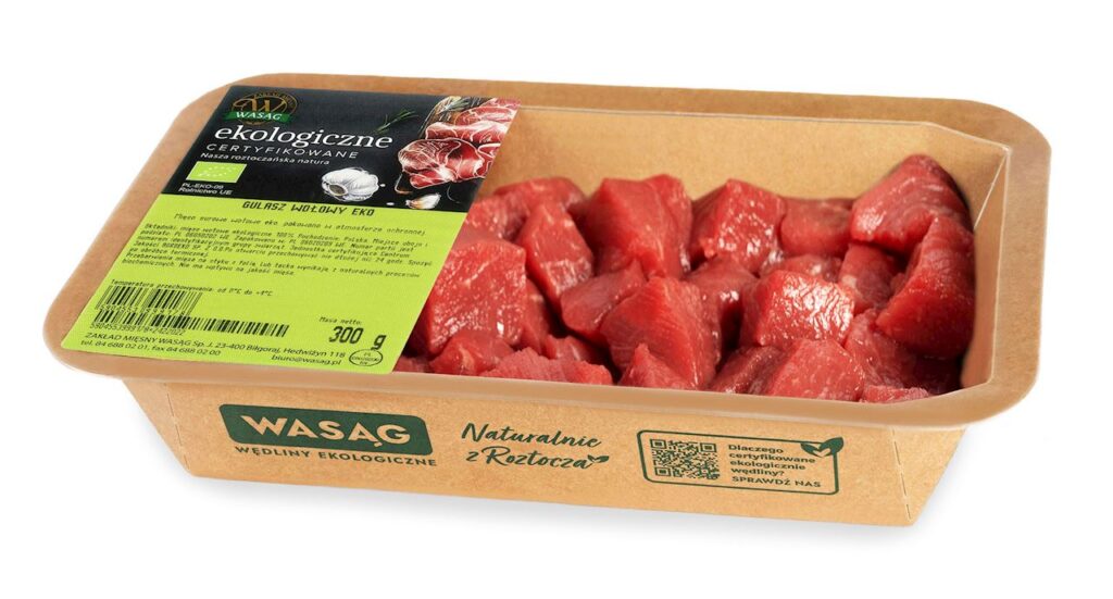 MIĘSO GULASZOWE WOŁOWE SUROWE BIO 300 g – WASĄG (NA ZAMÓWIENIE)