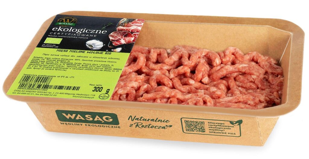MIĘSO MIELONE WOŁOWE SUROWE BIO 300 g – WASĄG (NA ZAMÓWIENIE)