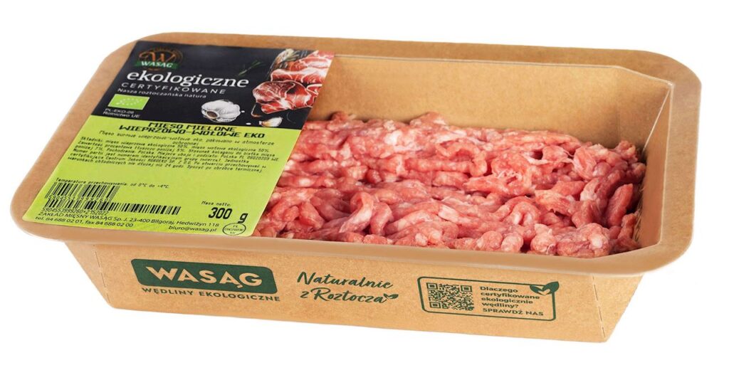 MIĘSO MIELONE WIEPRZOWO – WOŁOWE SUROWE BIO 300 g – WASĄG (NA ZAMÓWIENIE)