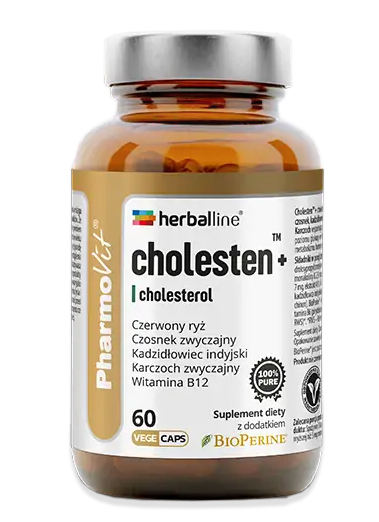 KAPSUŁKI NA PRAWIDŁOWY POZIOM CHOLESTEROLU (CHOLESTEN+) BEZGLUTENOWE 60 szt. – PHARMOVIT (HERBALLINE)