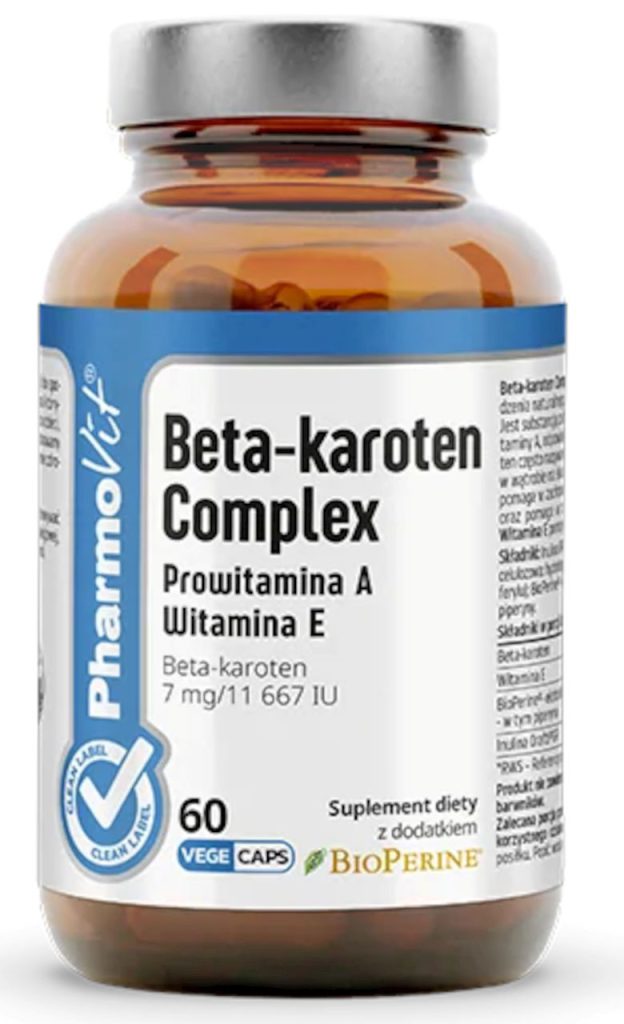 BETA-KAROTEN COMPLEX BEZGLUTENOWY 60 KAPSUŁEK – PHARMOVIT (CLEAN LABEL)