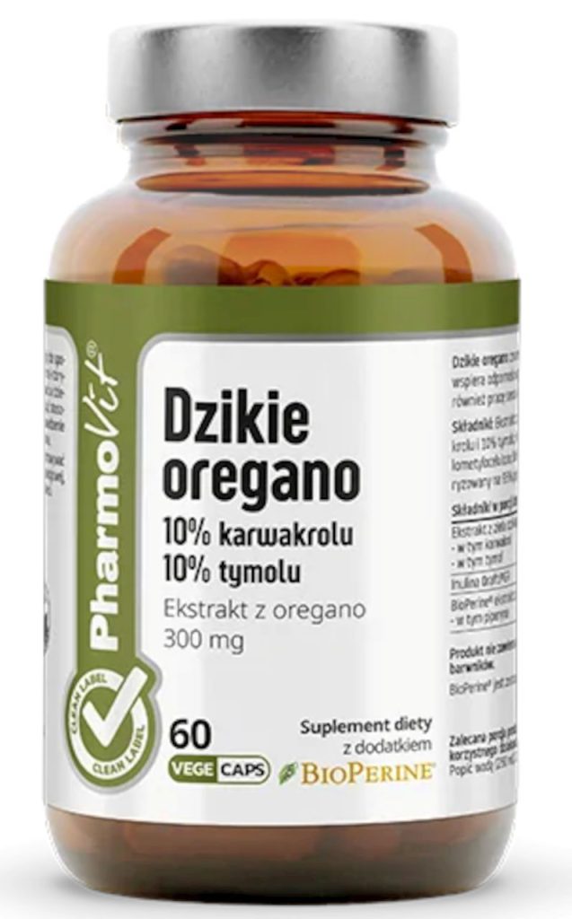 DZIKIE OREGANO EKSTRAKT (300 mg) BEZGLUTENOWY 60 KAPSUŁEK – PHARMOVIT (CLEAN LABEL)