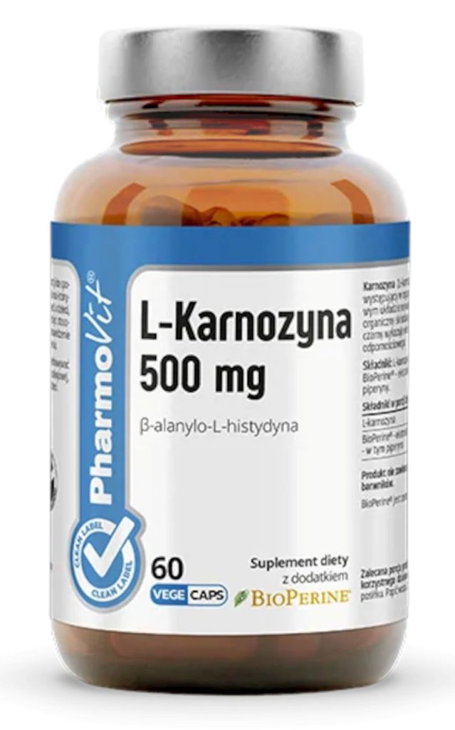 L-KARNOZYNA (500 mg) BEZGLUTENOWA 60 KAPSUŁEK – PHARMOVIT (CLEAN LABEL)