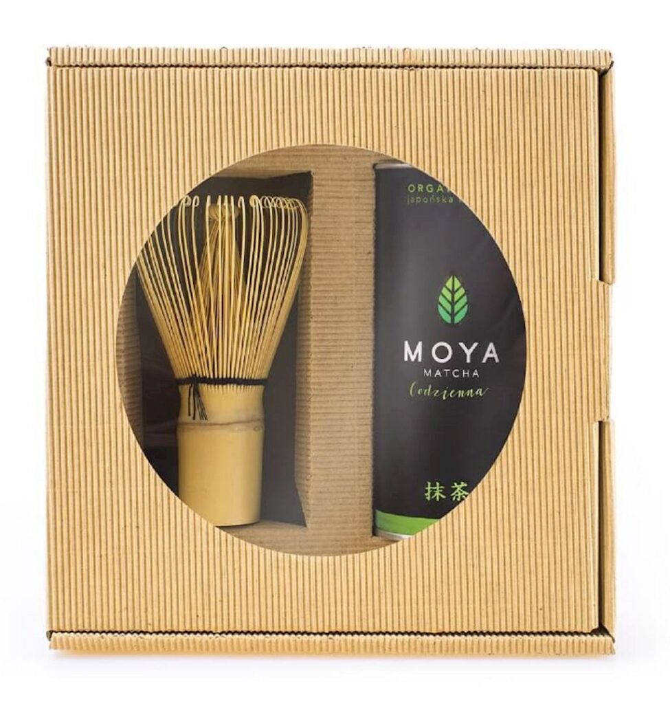 ZESTAW HERBATA ZIELONA MATCHA CODZIENNA JAPOŃSKA BIO 30 g & MIOTEŁKA BAMBUSOWA CHASEN – MOYA MATCHA