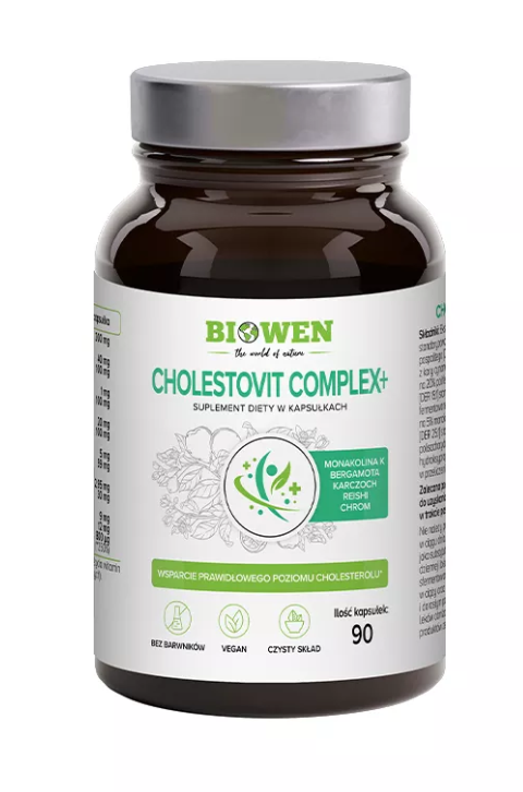 KAPSUŁKI NA PRAWIDŁOWY POZIOM CHOLESTEROLU CHOLESTOVIT COMPLEX+ 90 szt. – BIOWEN