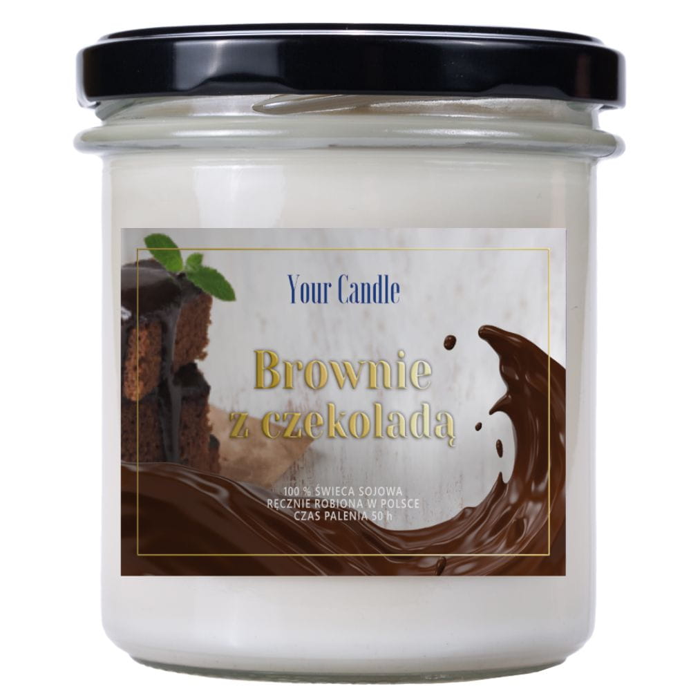 ŚWIECA SOJOWA ZAPACHOWA W SZKLE BROWNIE Z CZEKOLADĄ 300 ml – YOUR CANDLE (PRODUKT SEZONOWY)