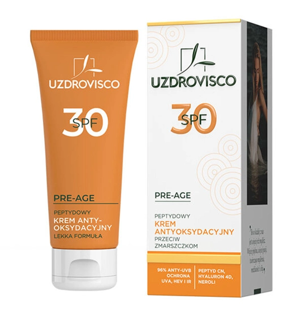 KREM DO TWARZY ANTYOKSYDACYJNY PEPTYDOWY PRZECIWZMARSZCZKOWY SPF 30 50 ml – UZDROVISCO (PRE-AGE)
