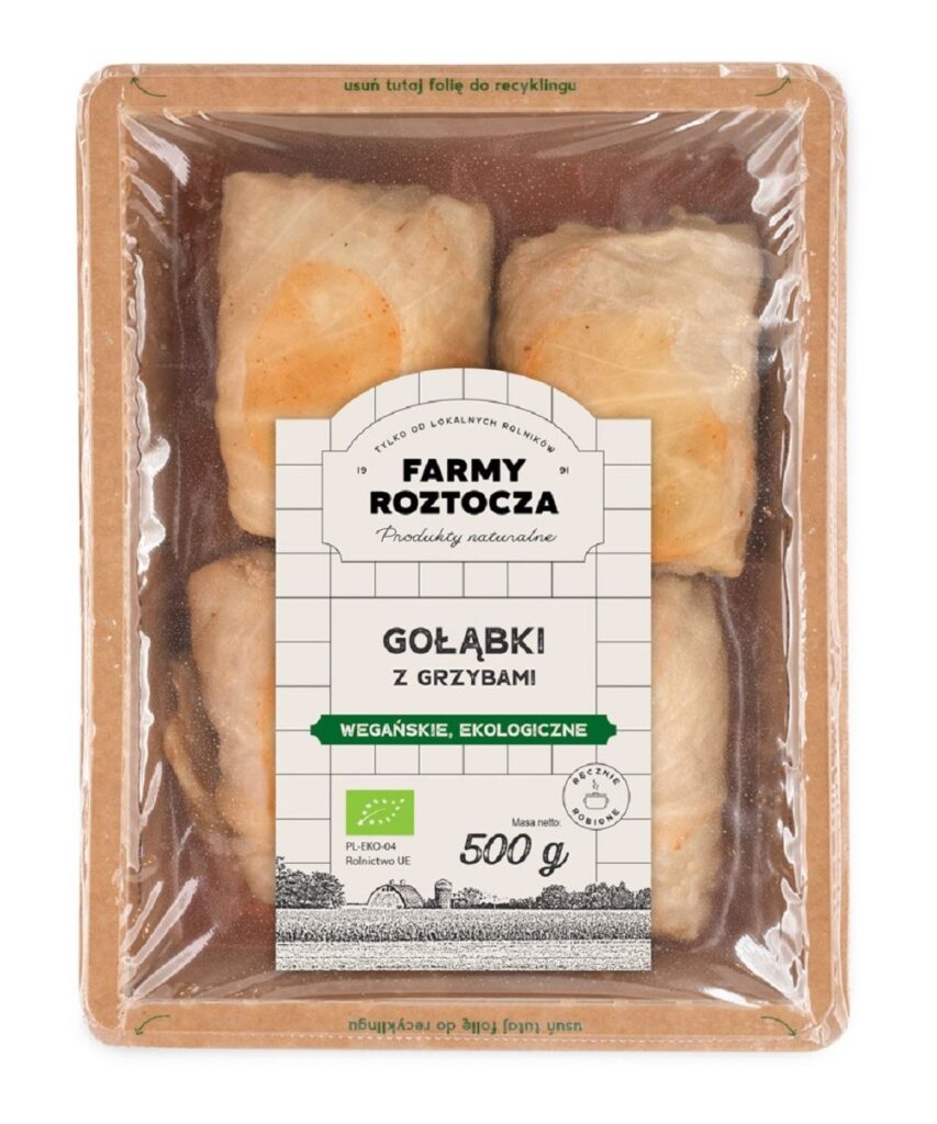 GOŁĄBKI WEGAŃSKIE Z GRZYBAMI BIO 500 g – FARMY ROZTOCZA (NA ZAMÓWIENIE)