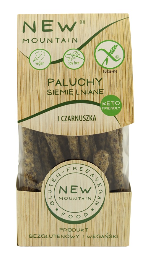 PALUCHY Z SIEMIENIEM LNIANYM I CZARNUSZKĄ BEZGLUTENOWE 200 g – NEW MOUNTAIN