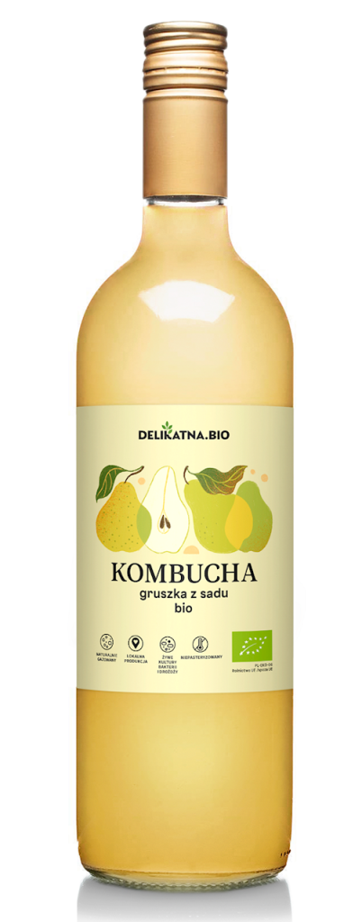 KOMBUCHA GRUSZKOWA BIO 750 ml – DELIKATNA