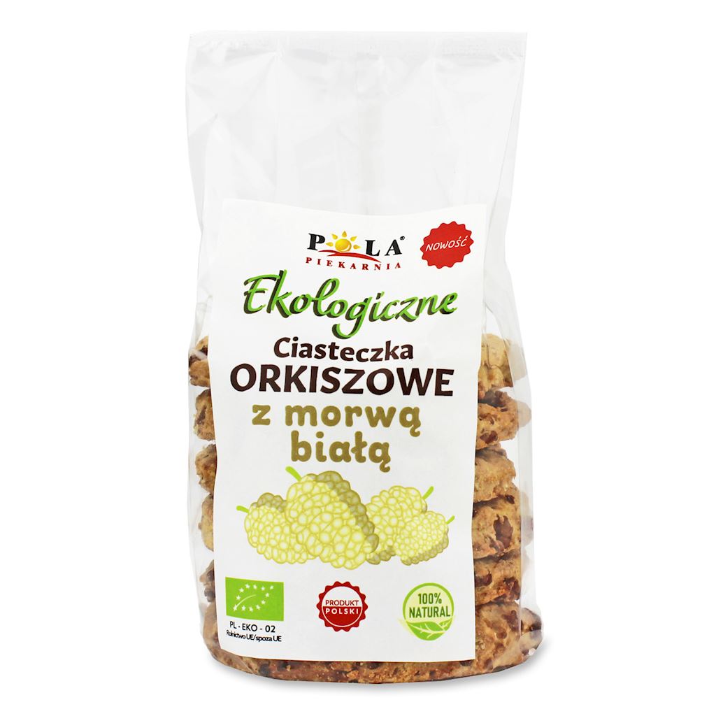 CIASTKA ORKISZOWE Z MORWĄ BIAŁĄ BEZ DODATKU CUKRÓW BIO 170 g – PIEKARNIA POLA (NA ZAMÓWIENIE)