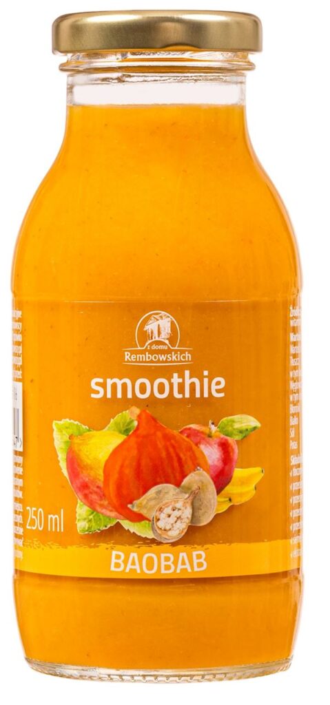 SMOOTHIE JABŁKO – MANGO – BANAN – DYNIA – BAOBAB 250 ml – REMBOWSCY