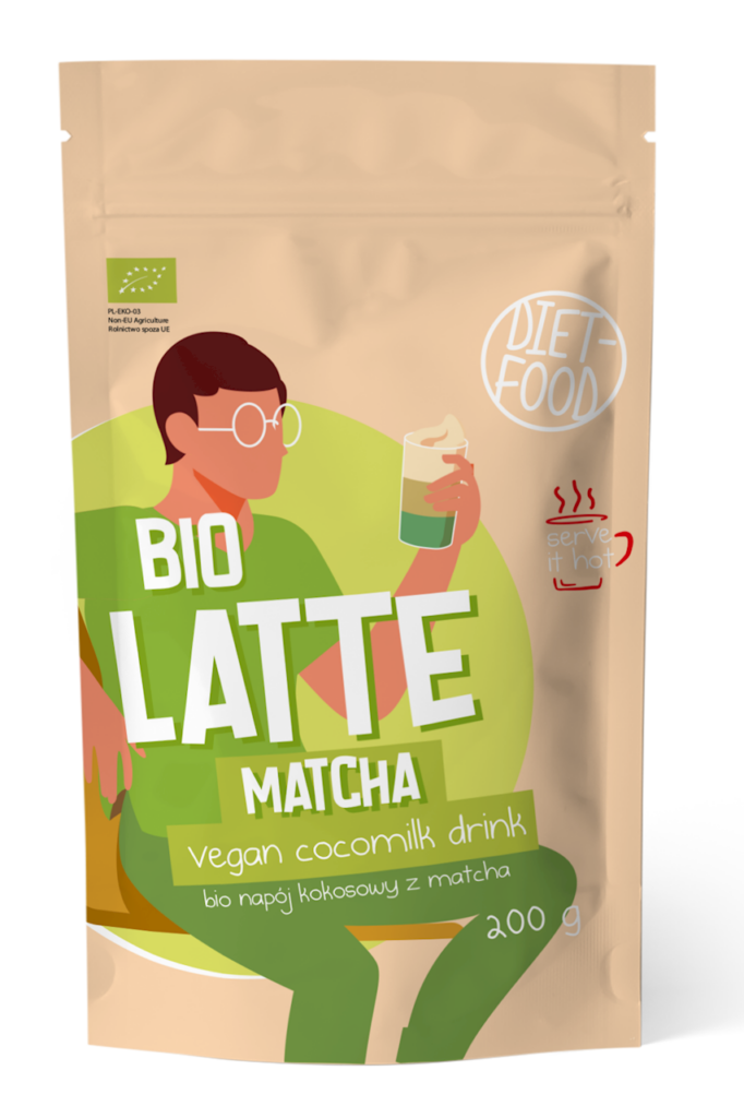 LATTE MATCHA – NAPÓJ KOKOSOWY Z MATCHĄ BIO 200 g – DIET-FOOD