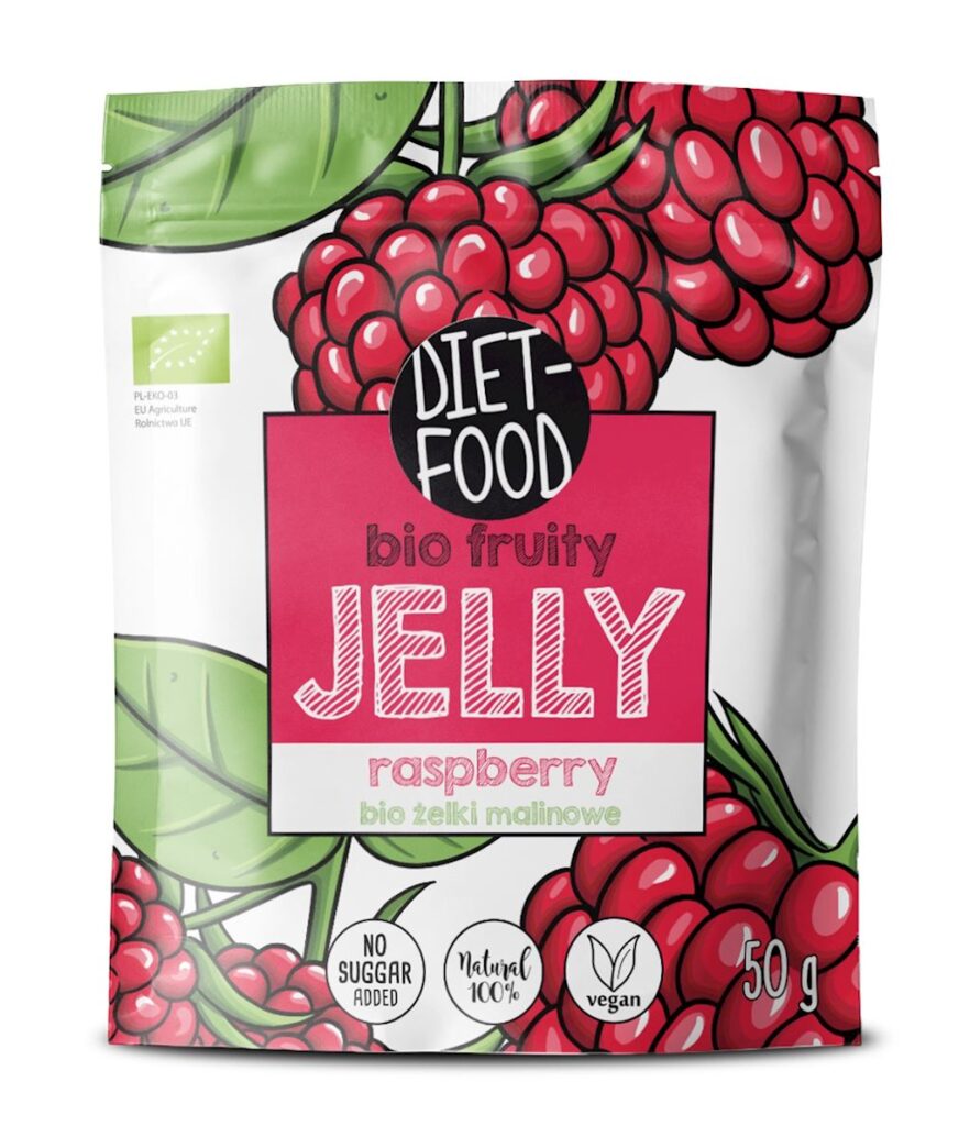 ŻELKI MALINOWE BEZ ŻELATYNY BIO 50 g – DIET-FOOD