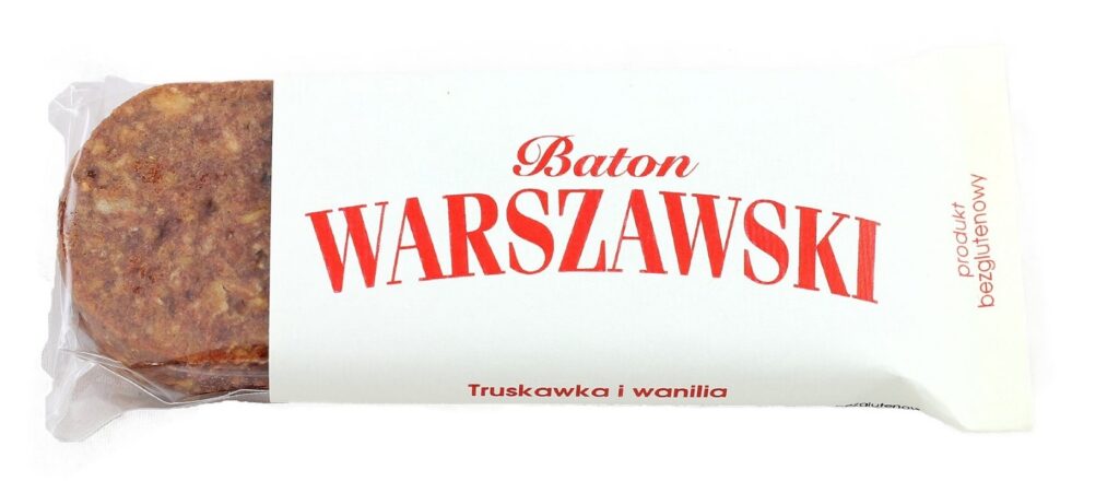 BATON TRUSKAWKOWY Z WANILIĄ BEZGLUTENOWY 50 g – BATON WARSZAWSKI